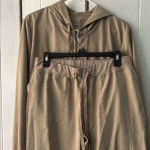 Tan Hooded Jacket and Pants Set